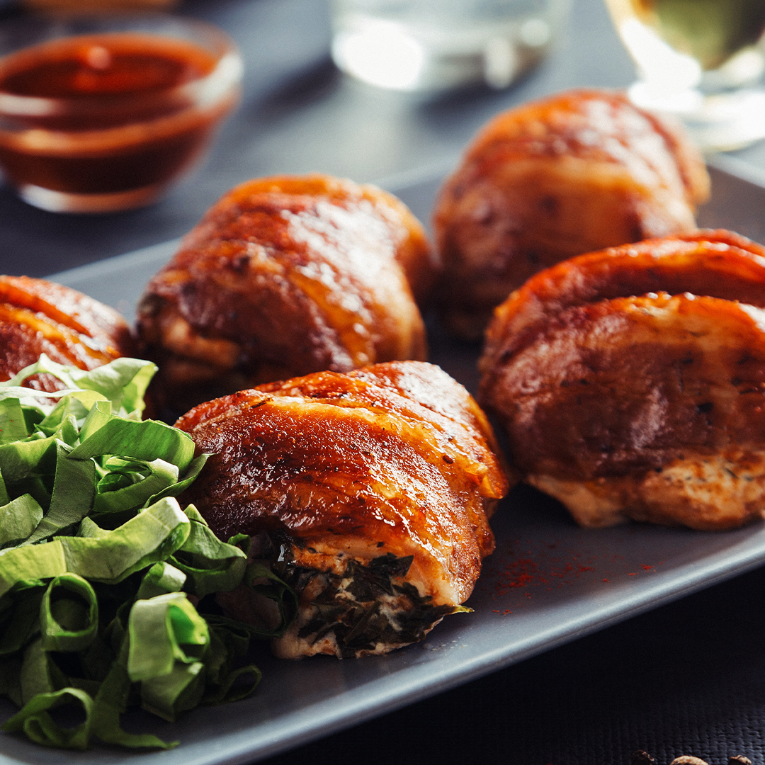 Bacon Wrapped Stuffed Chicken Thighs_Featured