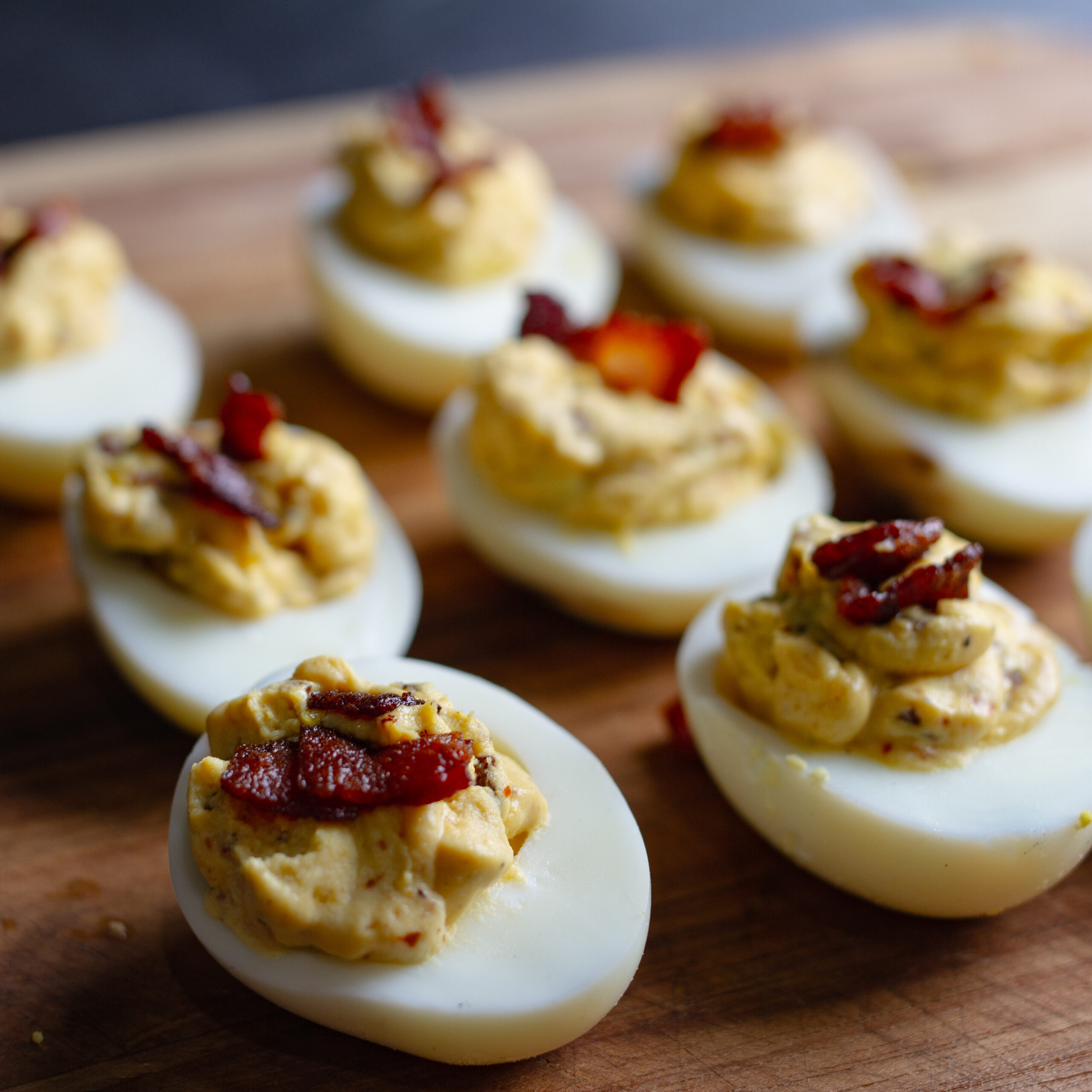 Smoked Deviled Eggs with Bacon - Yoder Smokers