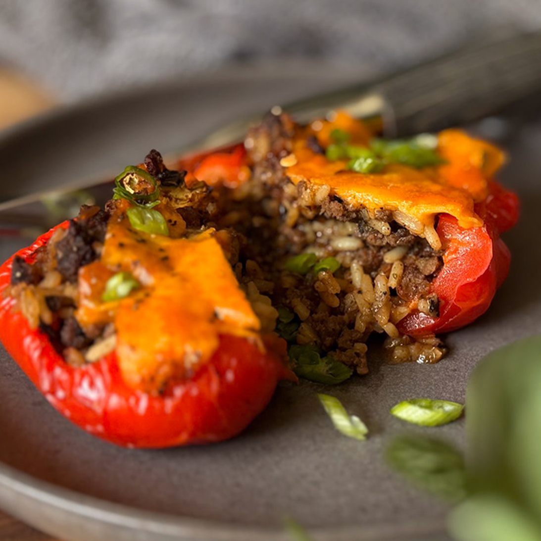 Cheesy Stuffed Bell Peppers on the Yoder