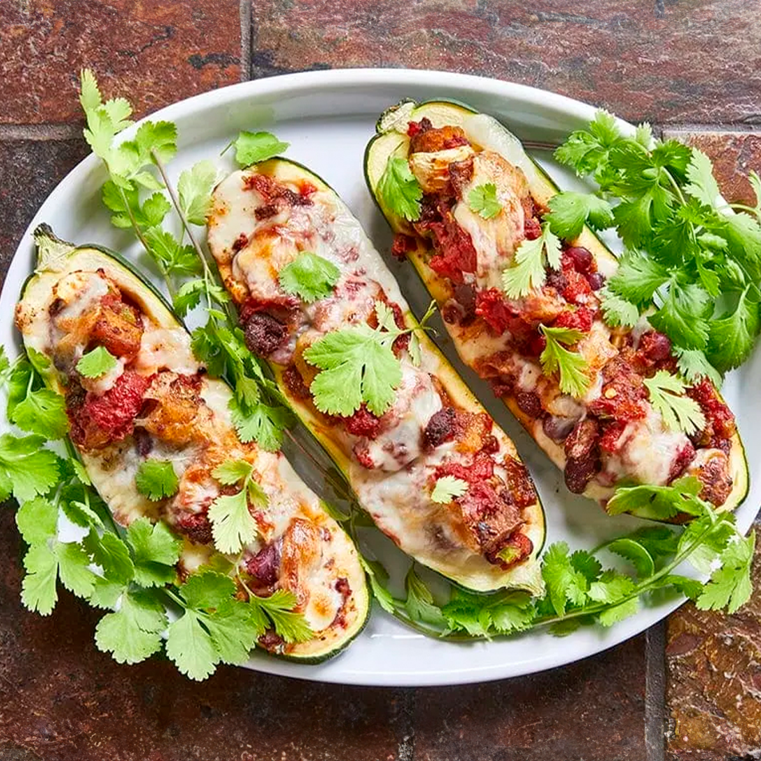 Chorizo Stuffed Zucchini on the Yoder
