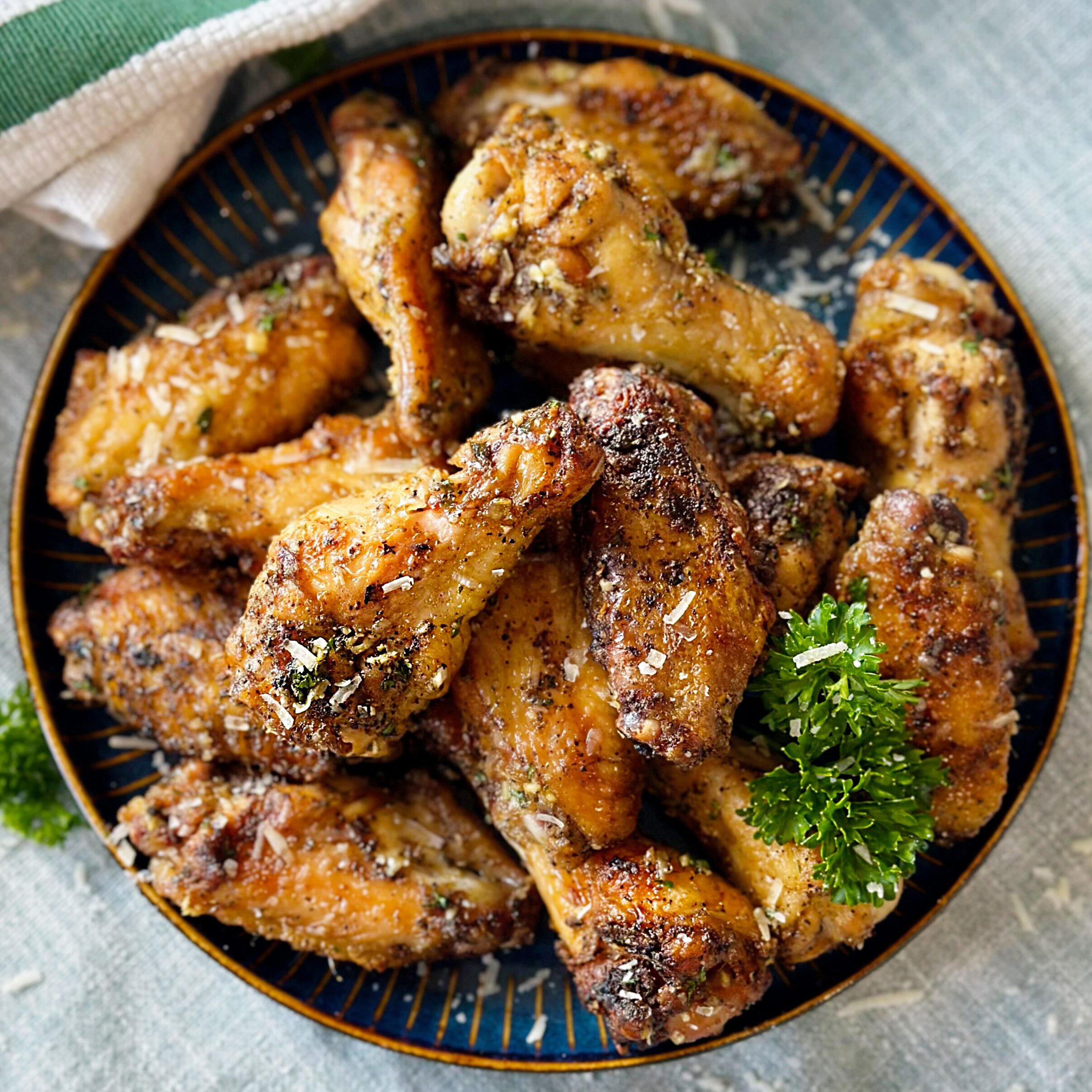 Garlic Parm Wings Recipe on the Yoder grill