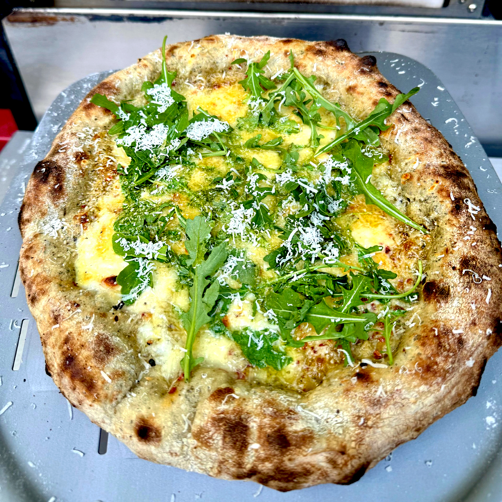 Spicy White Arugula Pizza Recipe