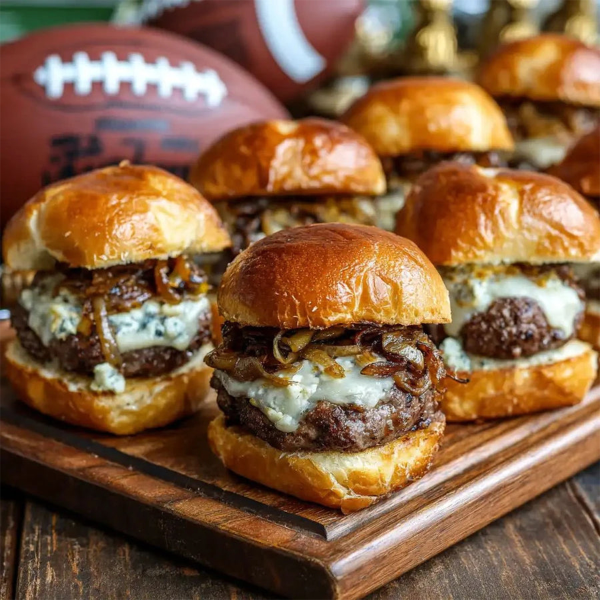 Blue & Green Cheeseburger Sliders