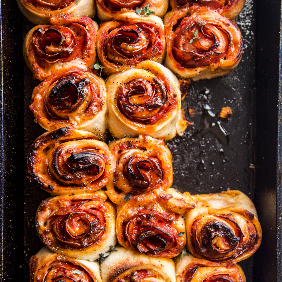 Detroit-Style Pepperoni Rose Pizza