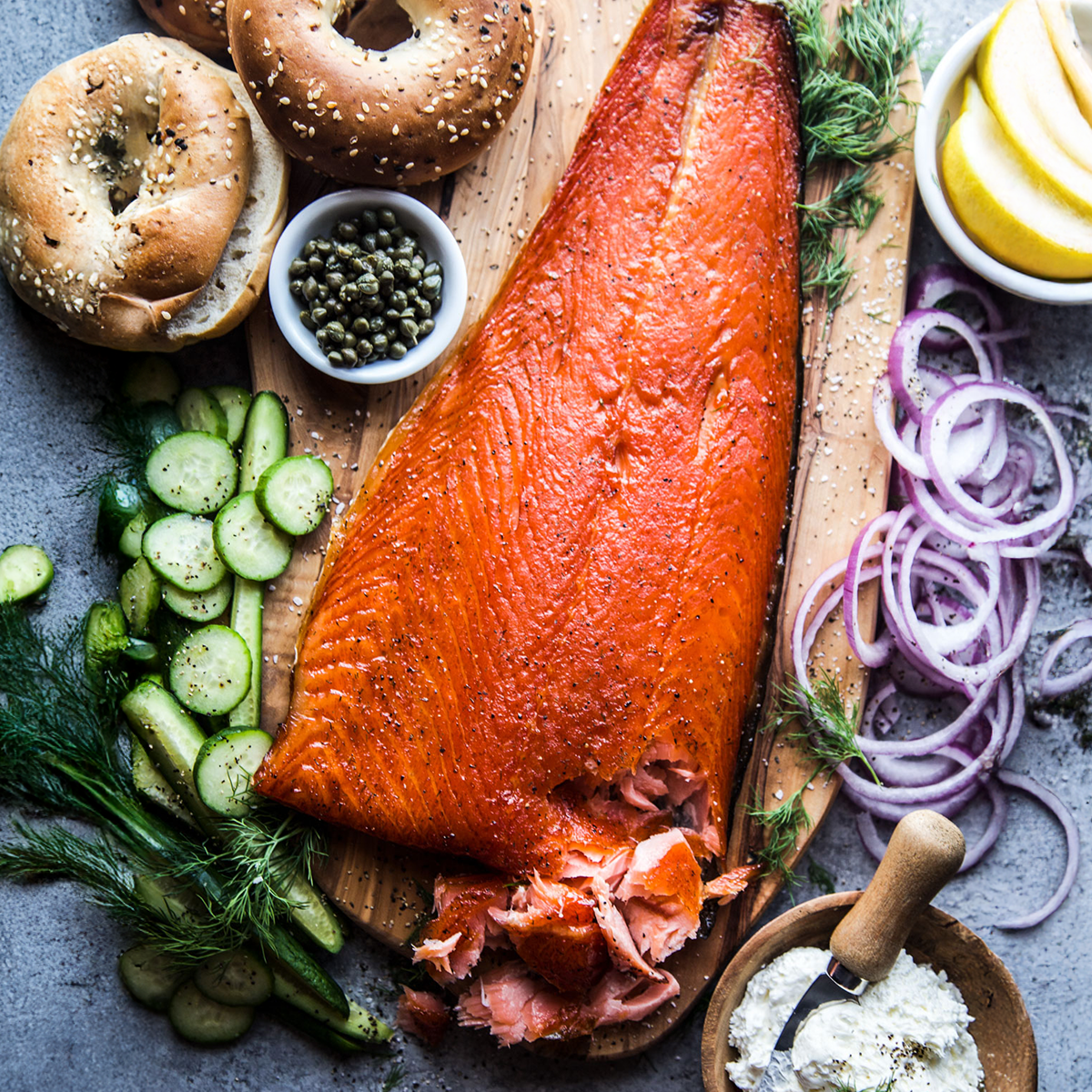 Herb Dry-Brined Whole Smoked Salmon on the Yoder 640S Pellet Grill.