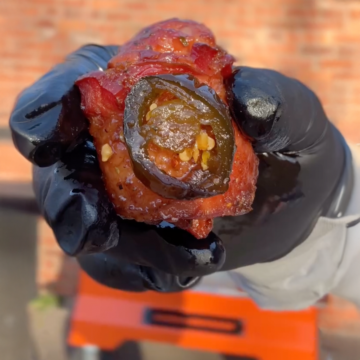 Bacon Wrapped Chicken Bites on the Yoder
