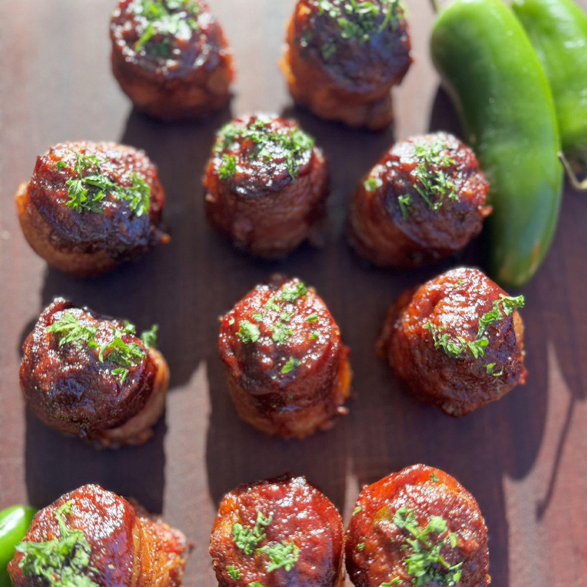 Bacon-Wrapped Jalapeño Popper Meatballs on the Yoder